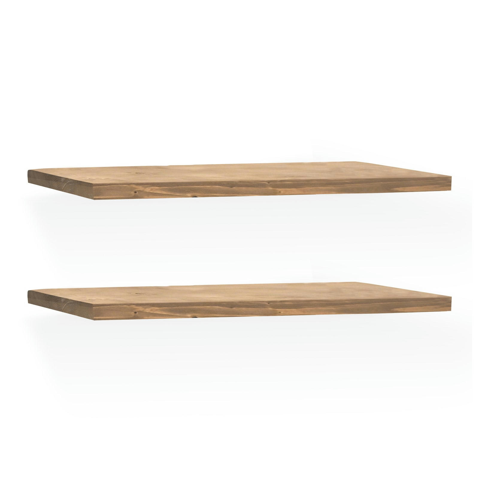 MELVA - Ensemble 2 étagères flottantes en bois de sapin vieilli 120cm