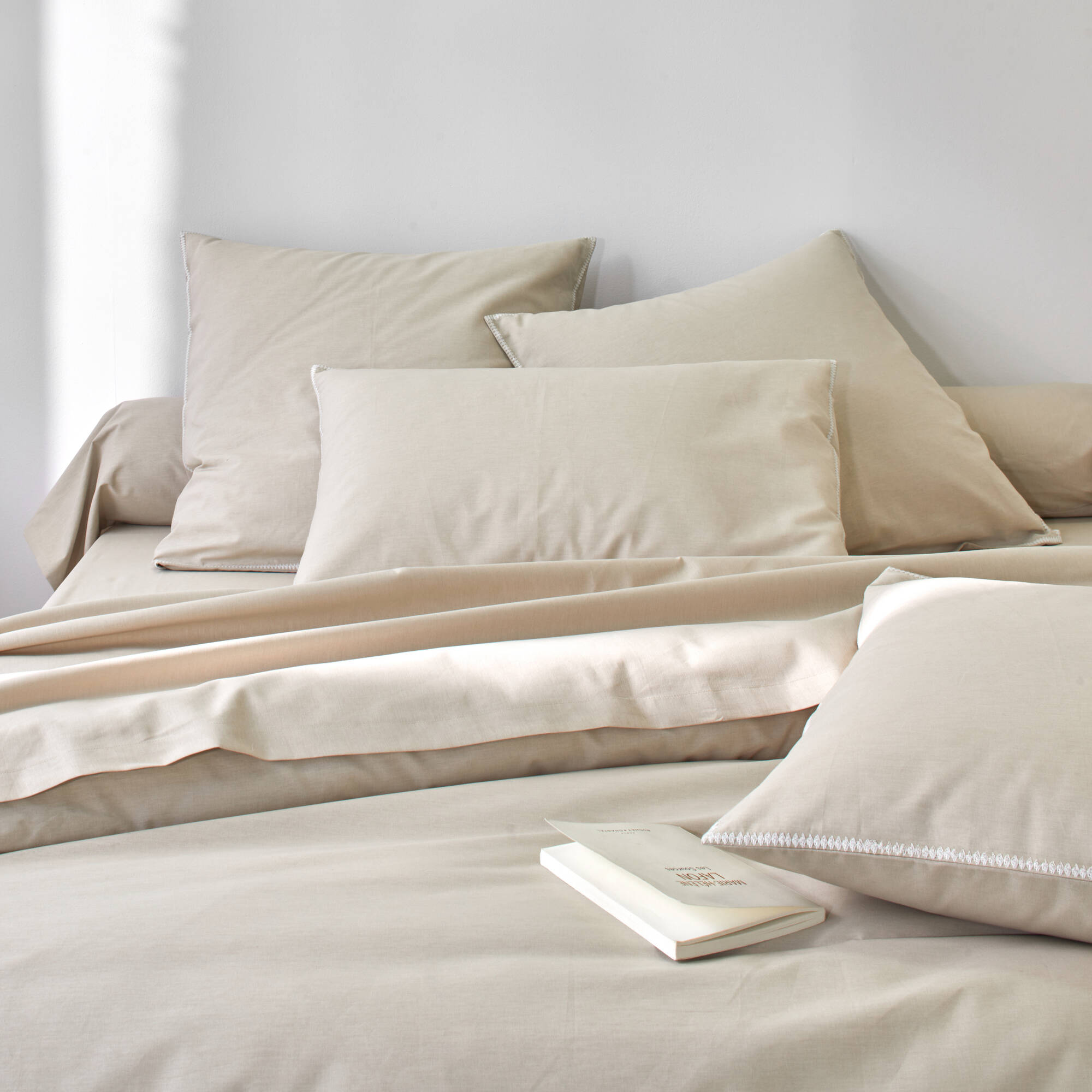 Linge de lit uni coton lavé