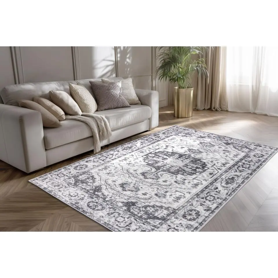 Lalee Vegas Vloerkleed Diditaal geprint - 120x170 cm zilver
