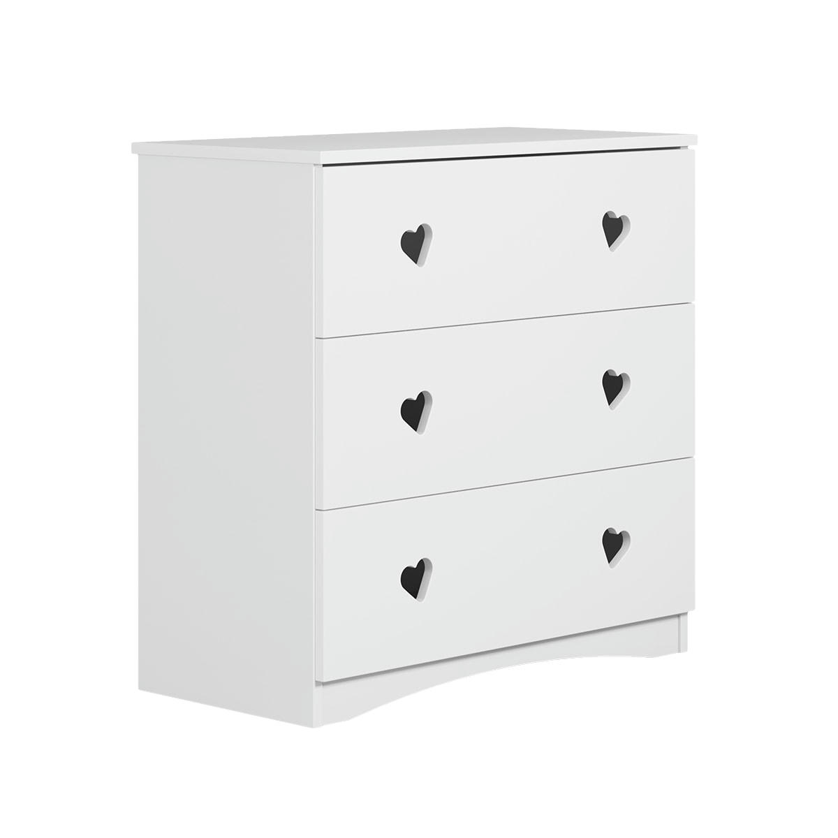 JULIA - Commode 3 tiroirs blanc
