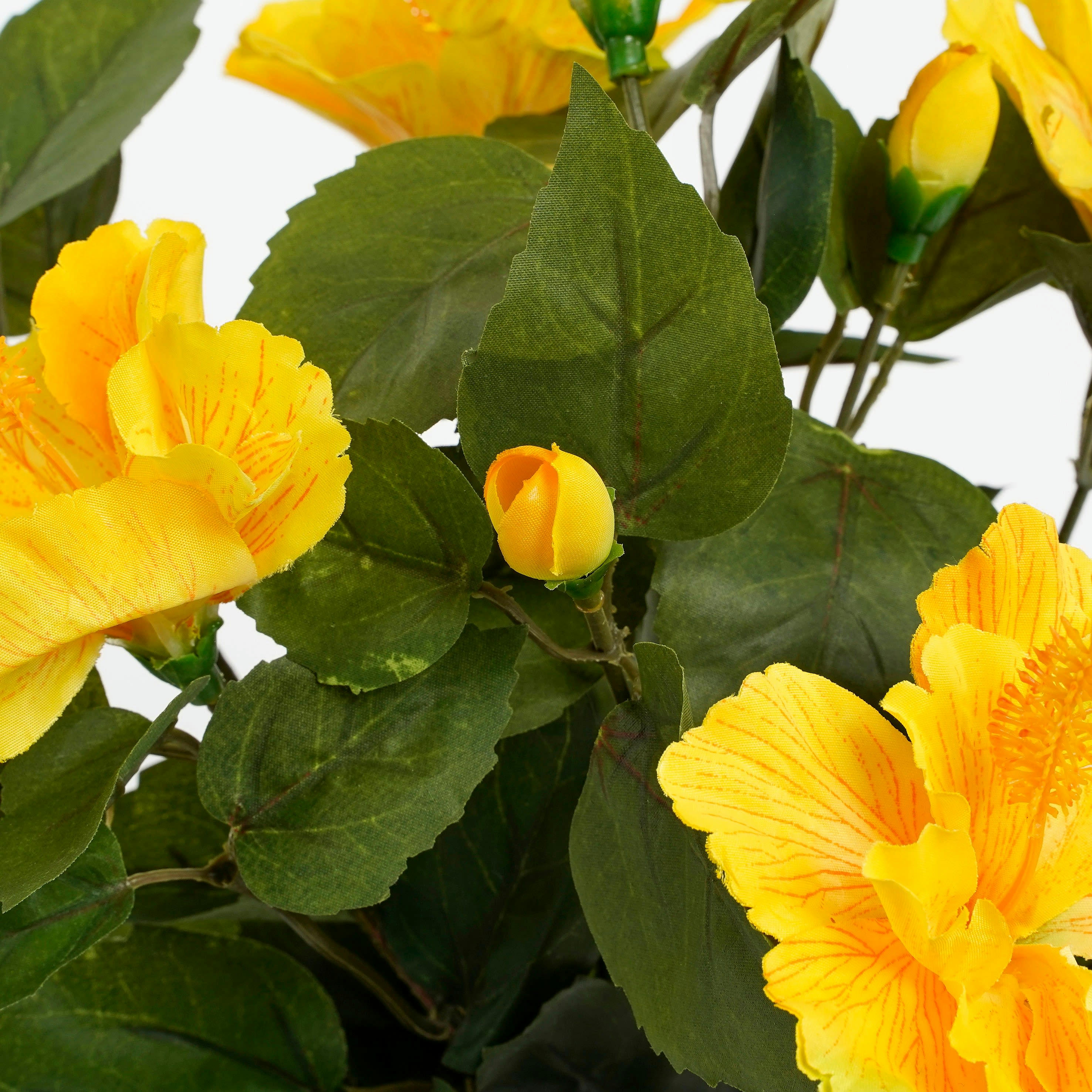 - Hibiscus artificielle jaune en pot H40