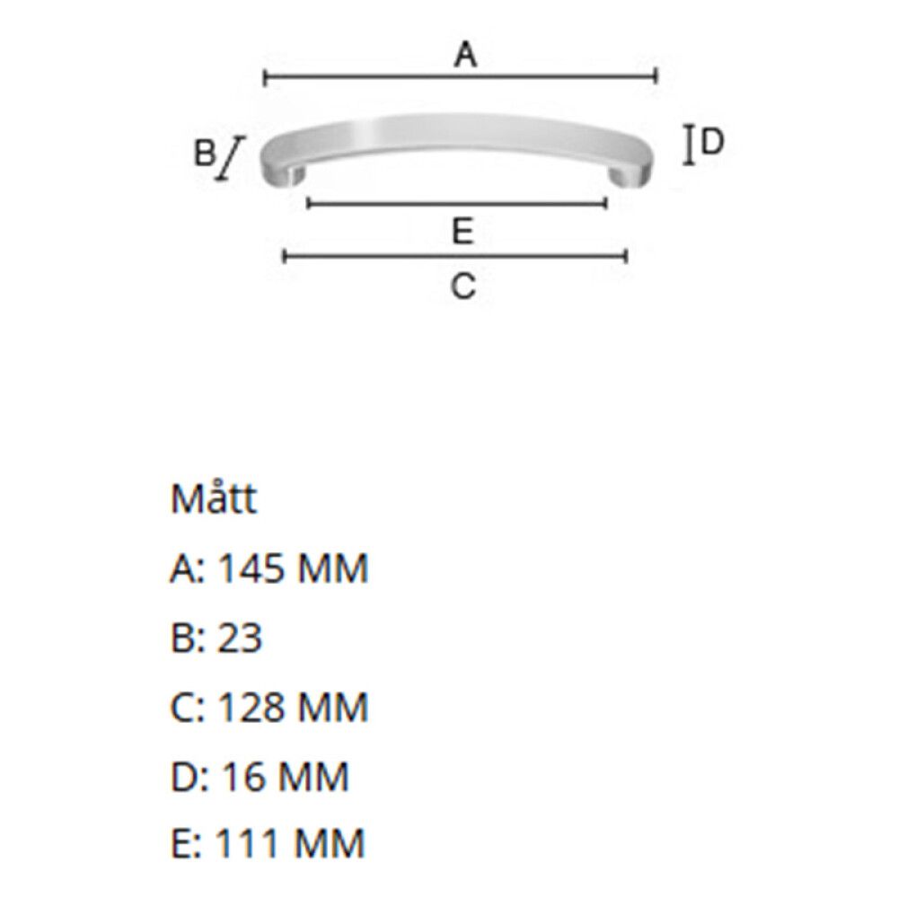SKUFFEHÅNDTAK BESLAGSBODEN B6311 128MM BØRSTET NIKKEL
