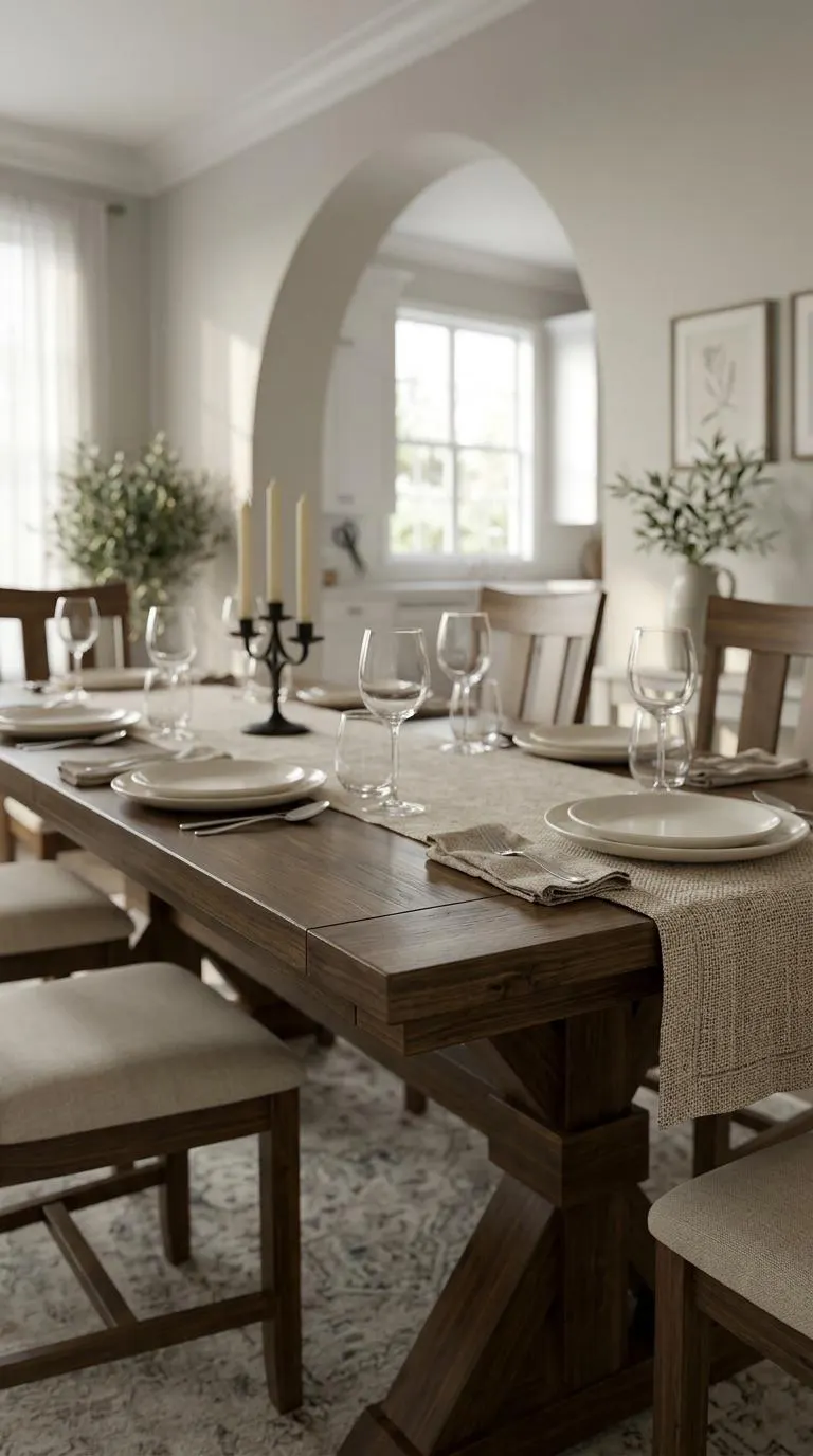 The Viking | Extension Dining Table // Trestle Leg // Farmhouse Dining Room Table // Modern // Rustic // Extendable