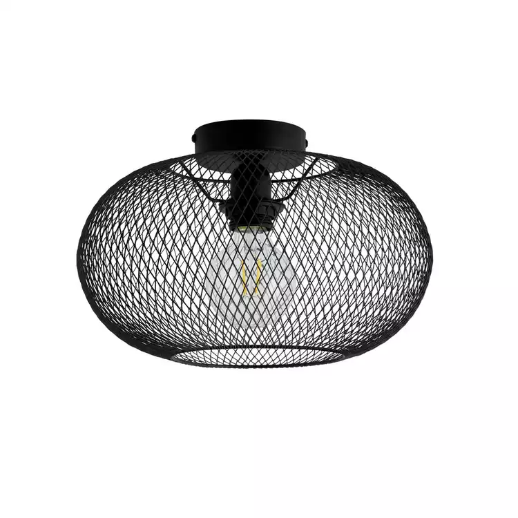 Habitat Tumba Mesh Flush to Ceiling Light - Black