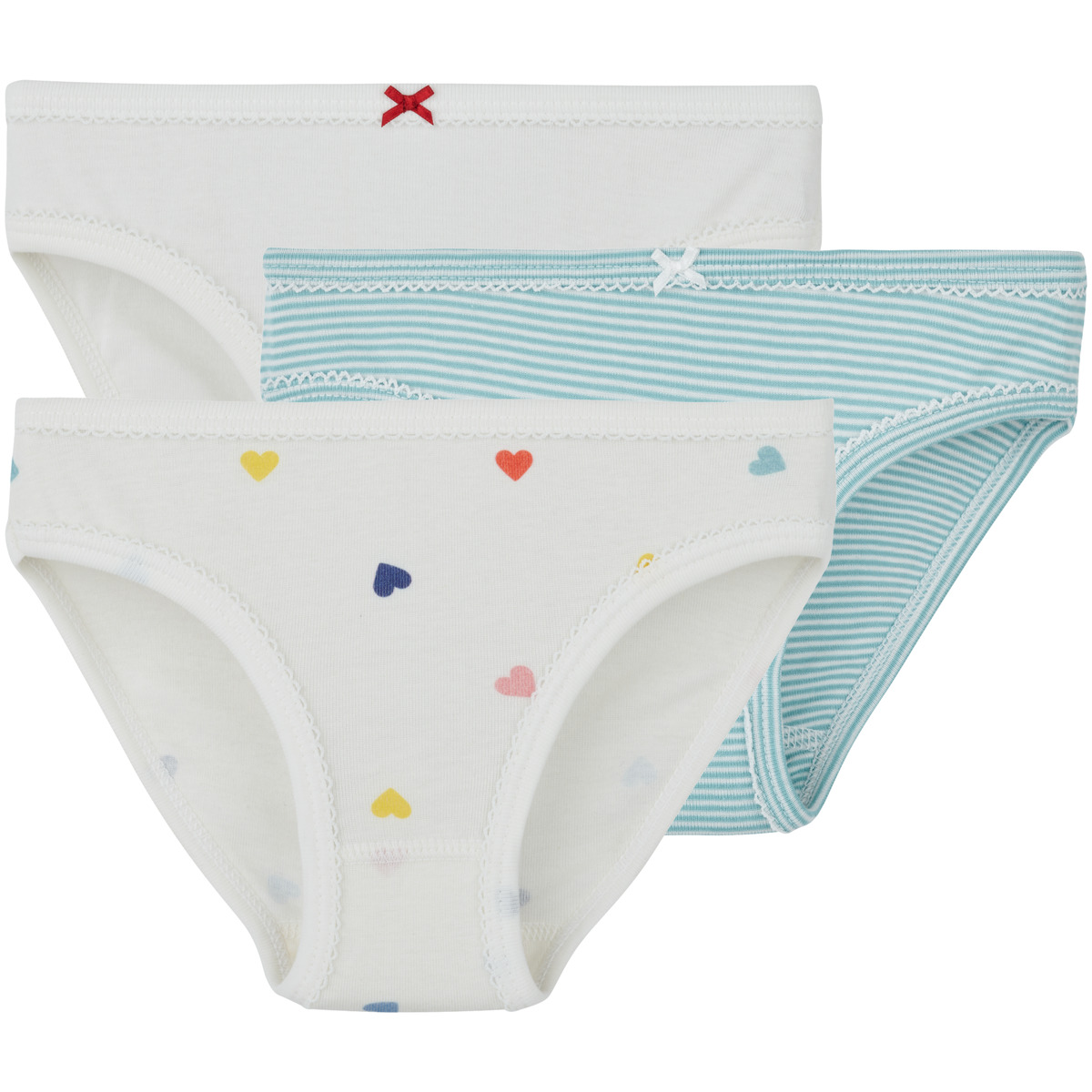 Petit Bateau - 3 CULOTTES - White / Blue