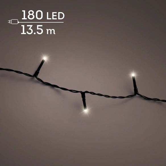 Lichterkette, 13,5 m 180L schw.Kabel ww m.Timer Dimmer