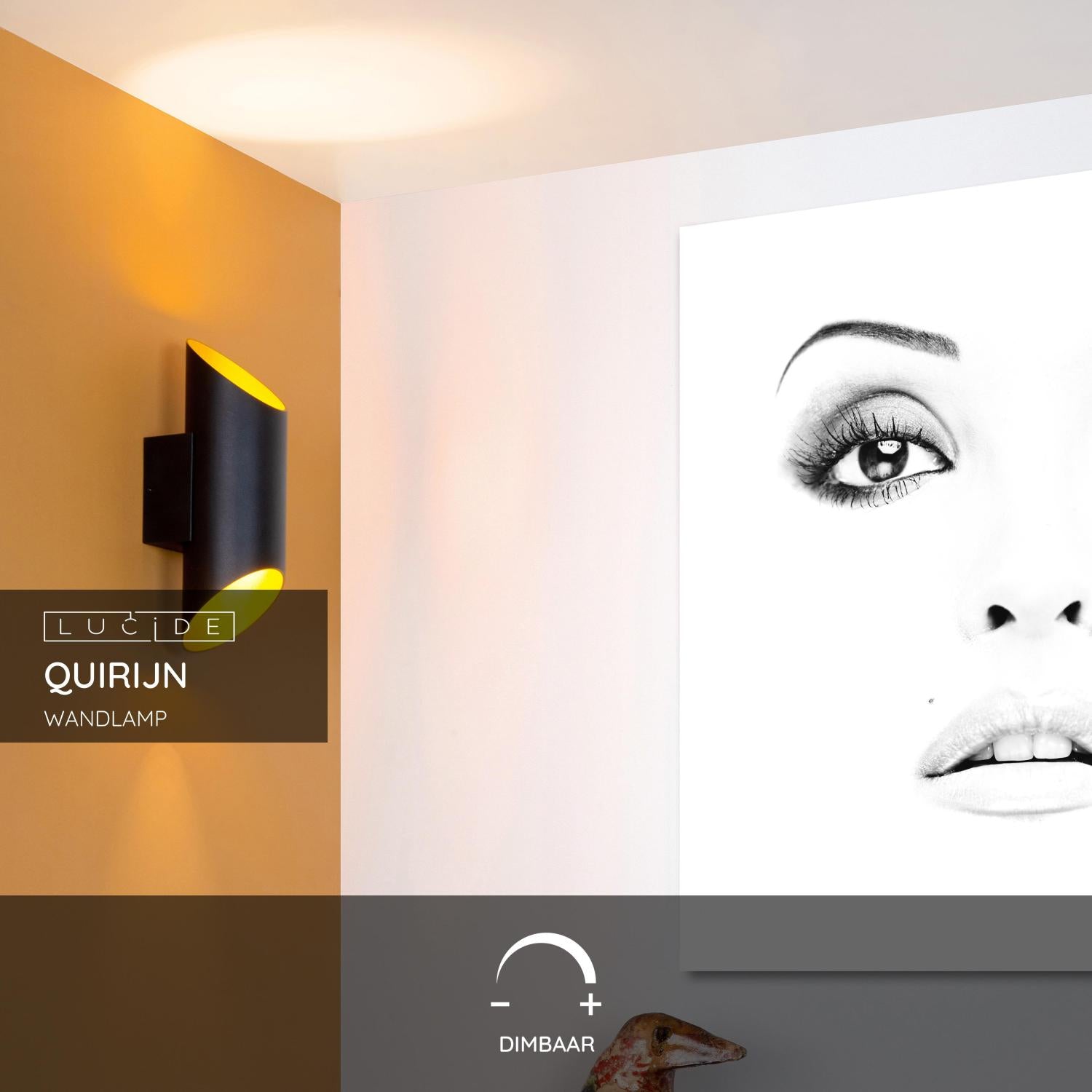 Lucide QUIRIJN Wandlamp - Zwart