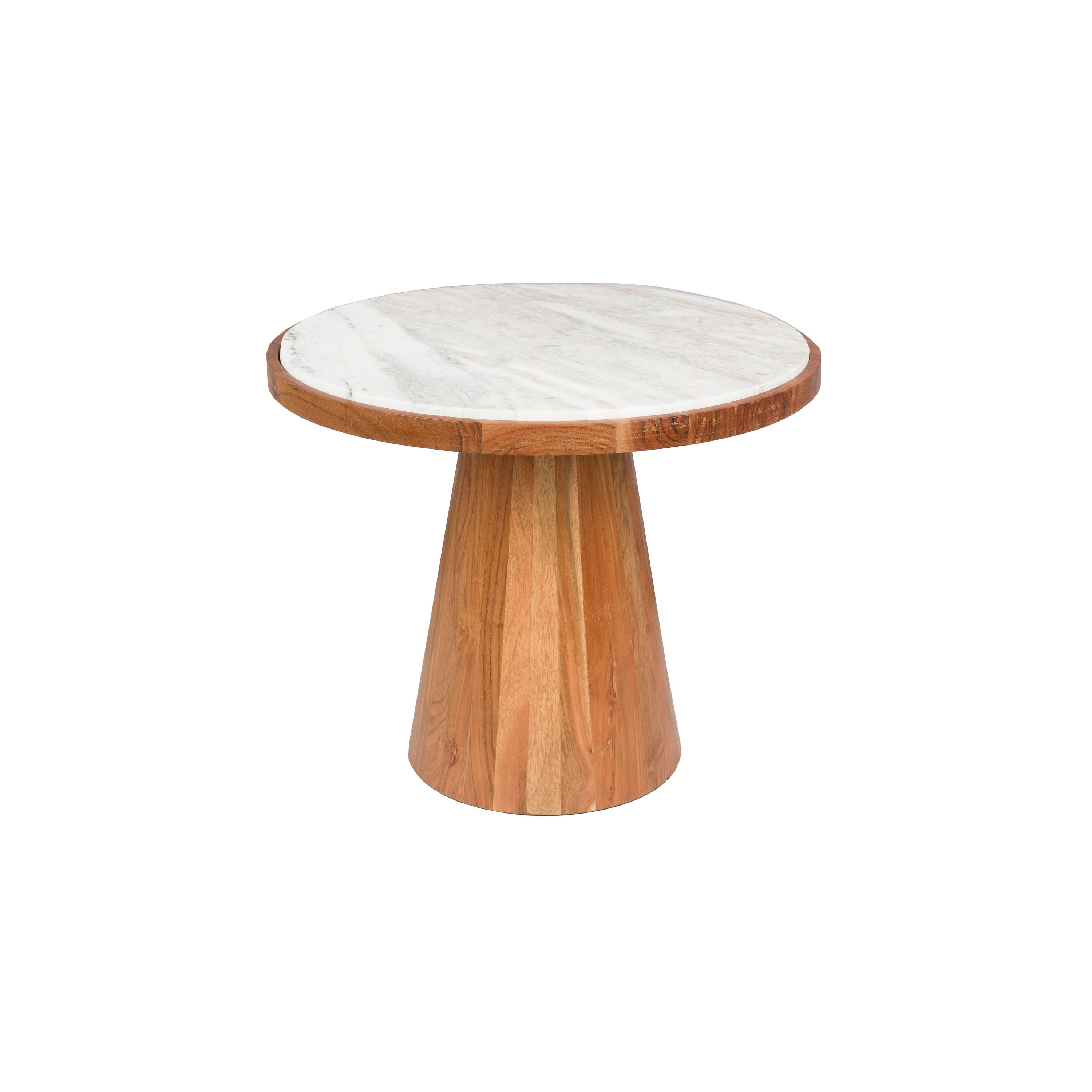 Housecraft Living Mees Salontafel Rond 50 cm Marmer/ Hout - Bruin