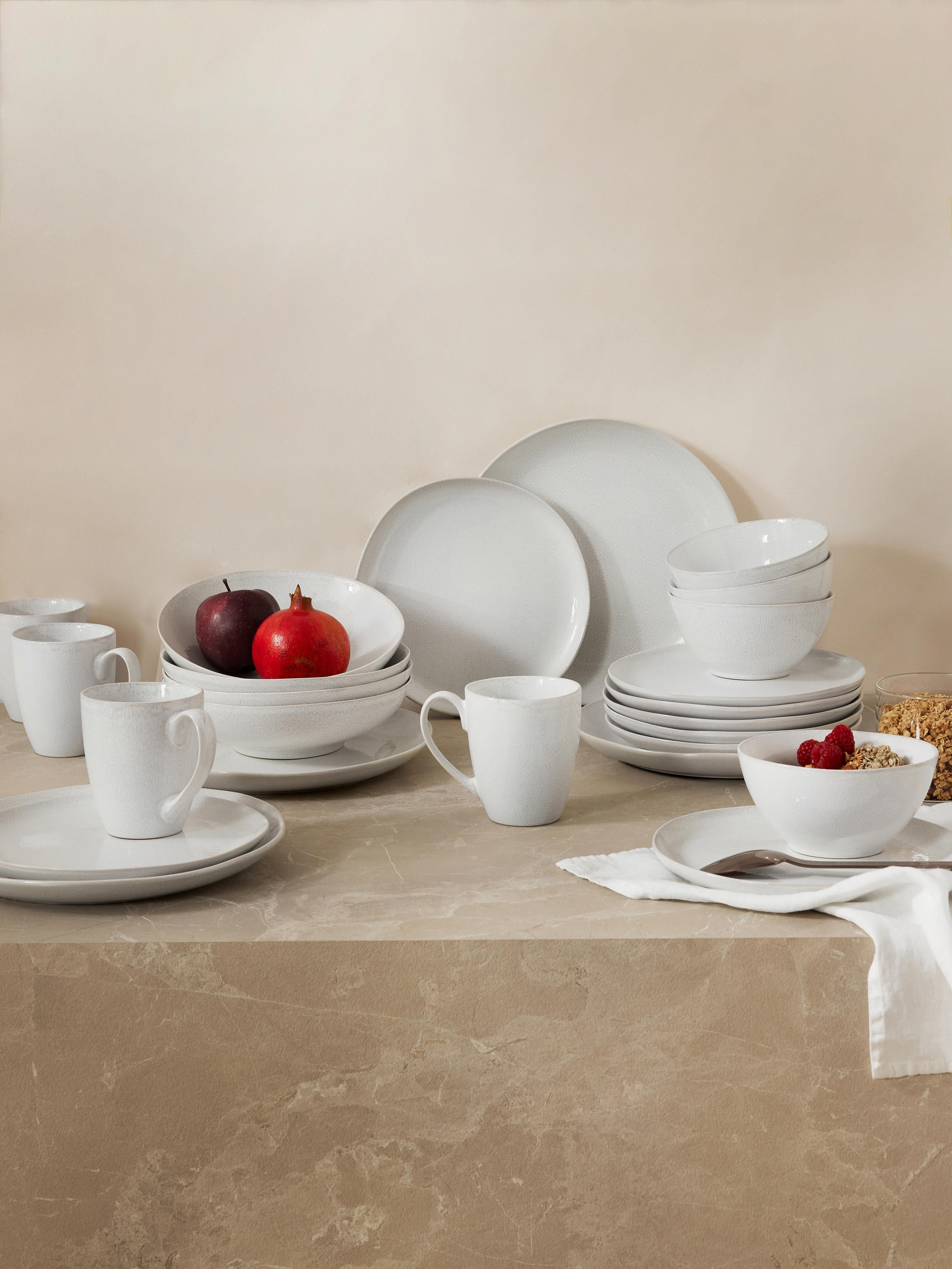 Geschirr-Set Gemma mit reaktiver Glasur, 4 Personen, 12er-Set