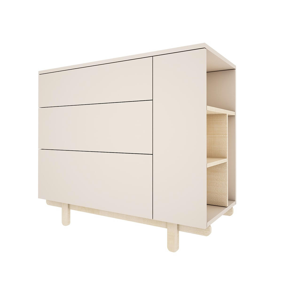 ROMY - Commode 3 tiroirs beige