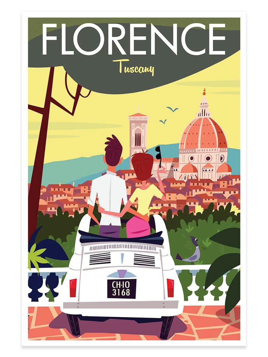 - Affiche voyage à florence sans cadre 40x60cm