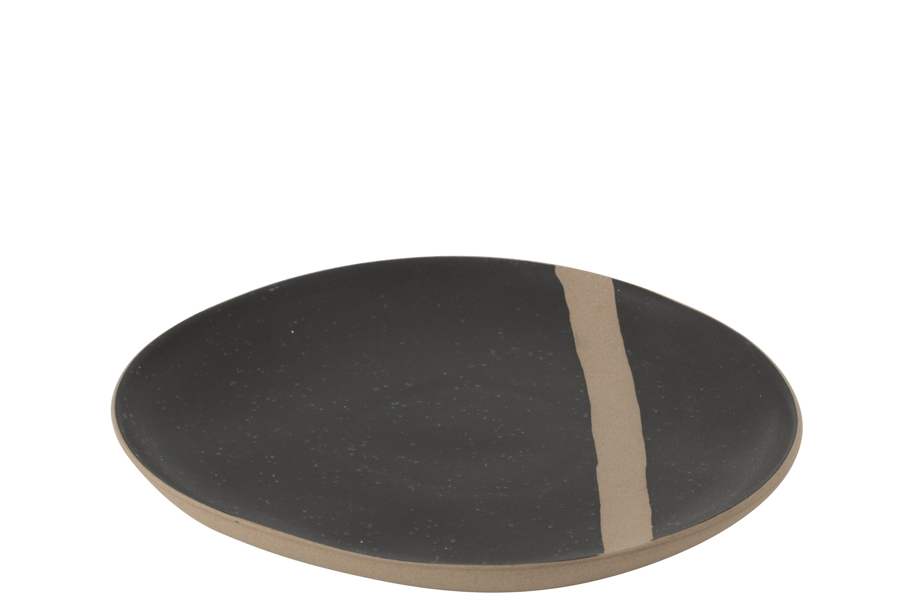 J-Line bord - keramiek - zwart taupe - small