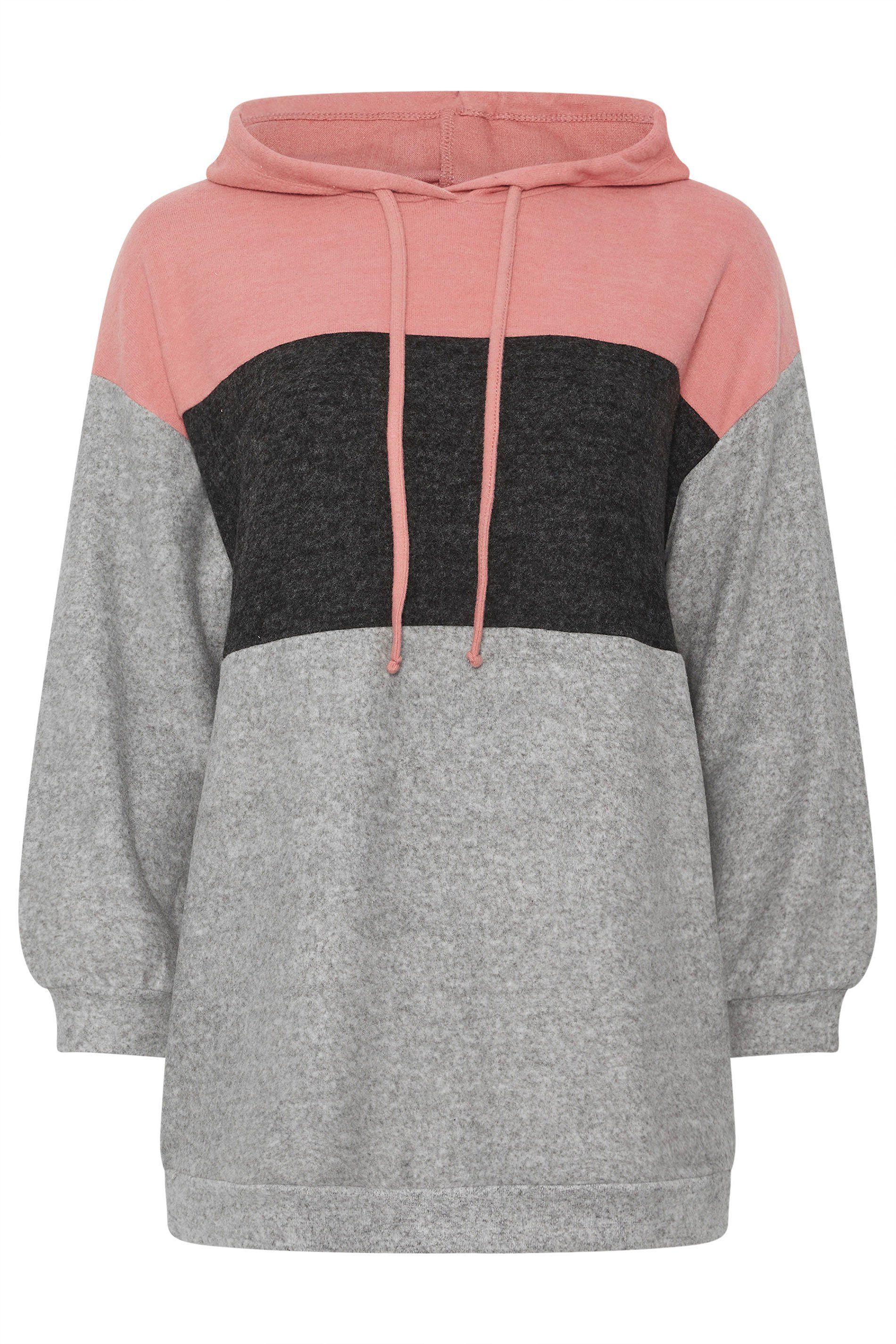 Yours Colourblock Stripe Hoodie