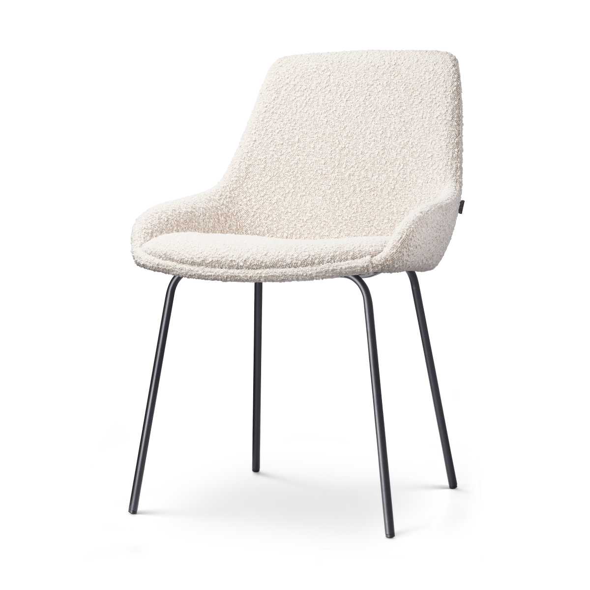 Nolon Nora-Isa Eetkamerstoel Bouclé Beige - Stof - Zwart Onderstel
