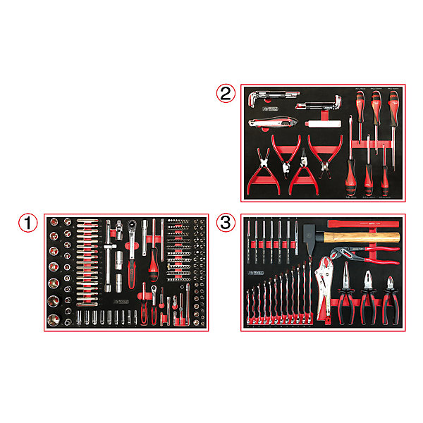 KS Tools - 824.6134F - Servante d'atelier 6 tiroirs fabriquée en France, équipée de 264 outils