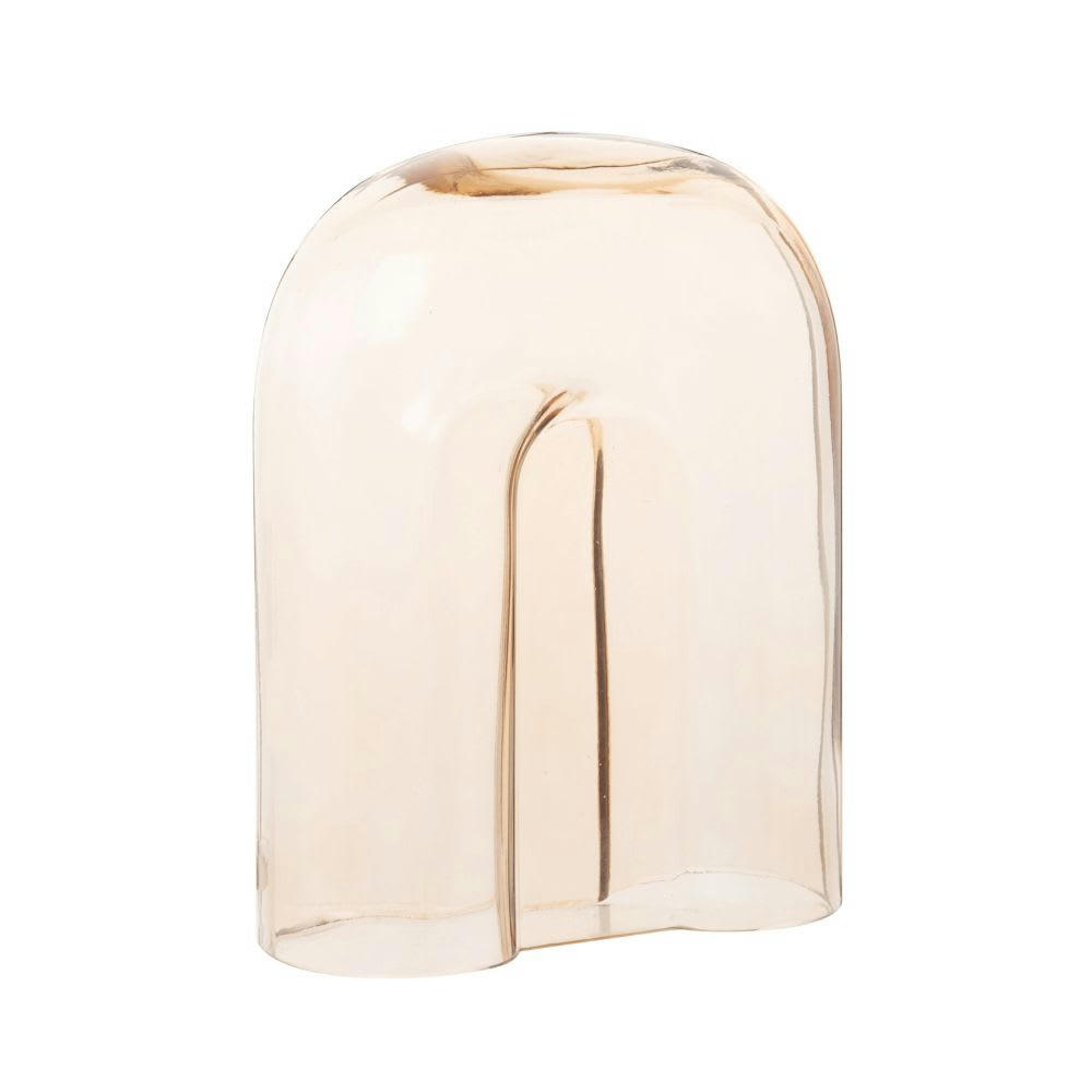 ARAMIS - Statuette arc en verre teinté marron H20