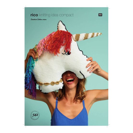 Rico Creative Cotton Aran Unicorn Cushion Digital Pattern 542
