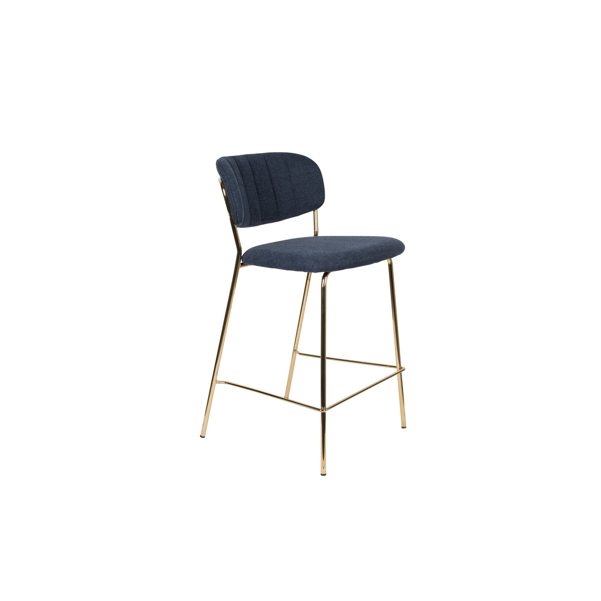 Housecraft Living Jolien Barkrukken rugleuning 65 cm Goud/ Donkerblauw - Set van 2