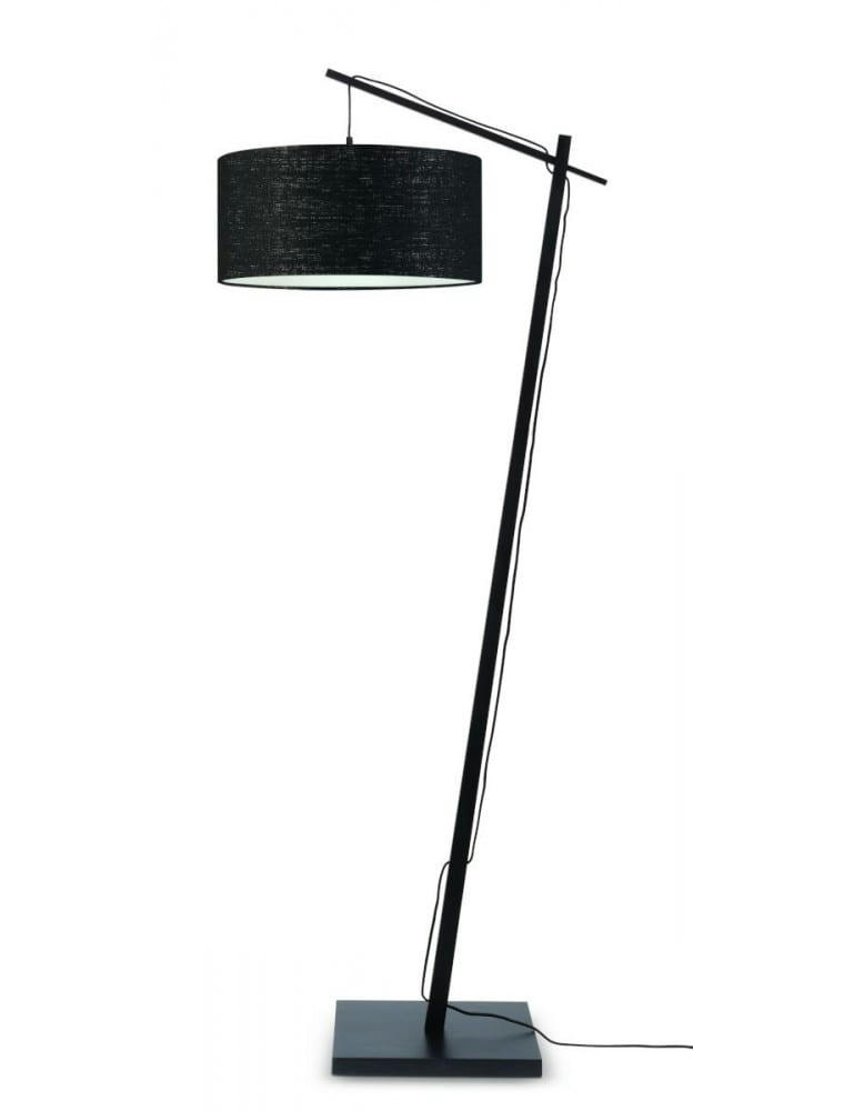 ANDES - Lampadaire en bambou noir/lin H176cm