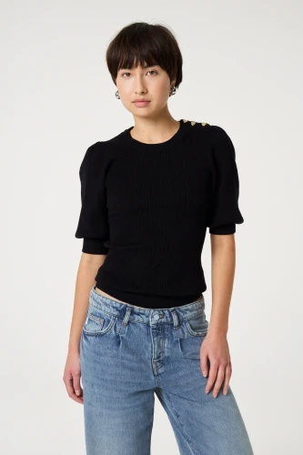 Molly Short Sleeve Pullover | Black