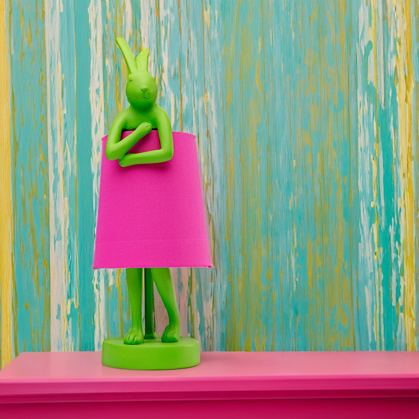 Tafellamp Animal konijn 50cm groen en roze Kare Design