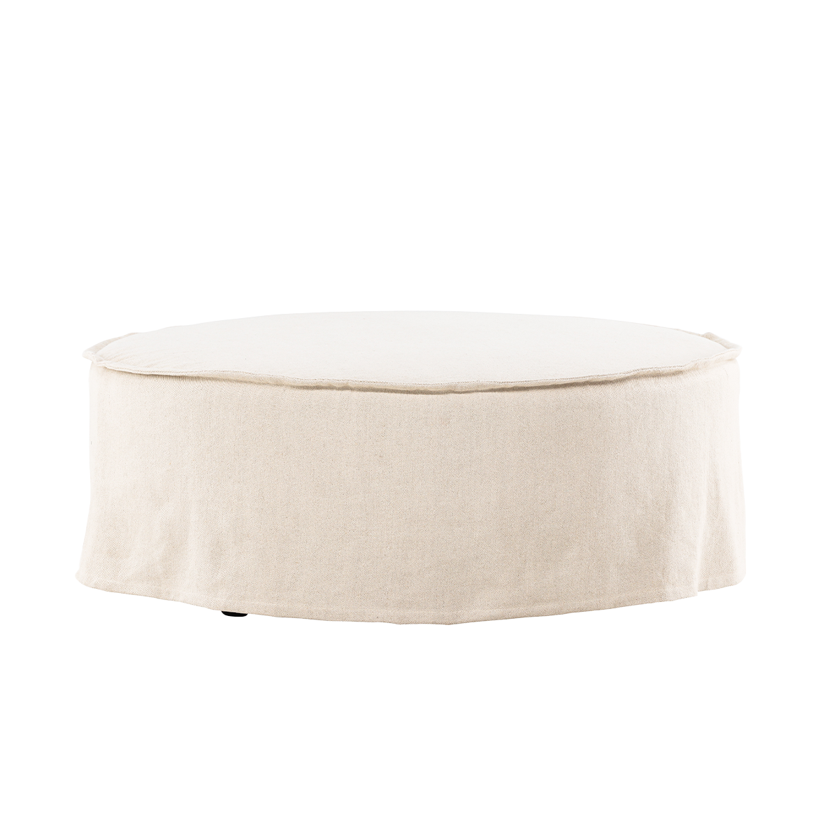 Nest living Odette Ronde Linnen Poef Beige - Ø 101 cm