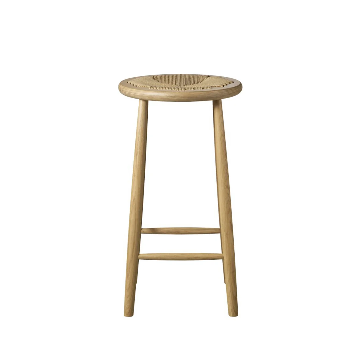 FDB Møbler - Jørgen Bækmark Barhocker J165C, H 65 cm, Eiche natur / Papierschnur