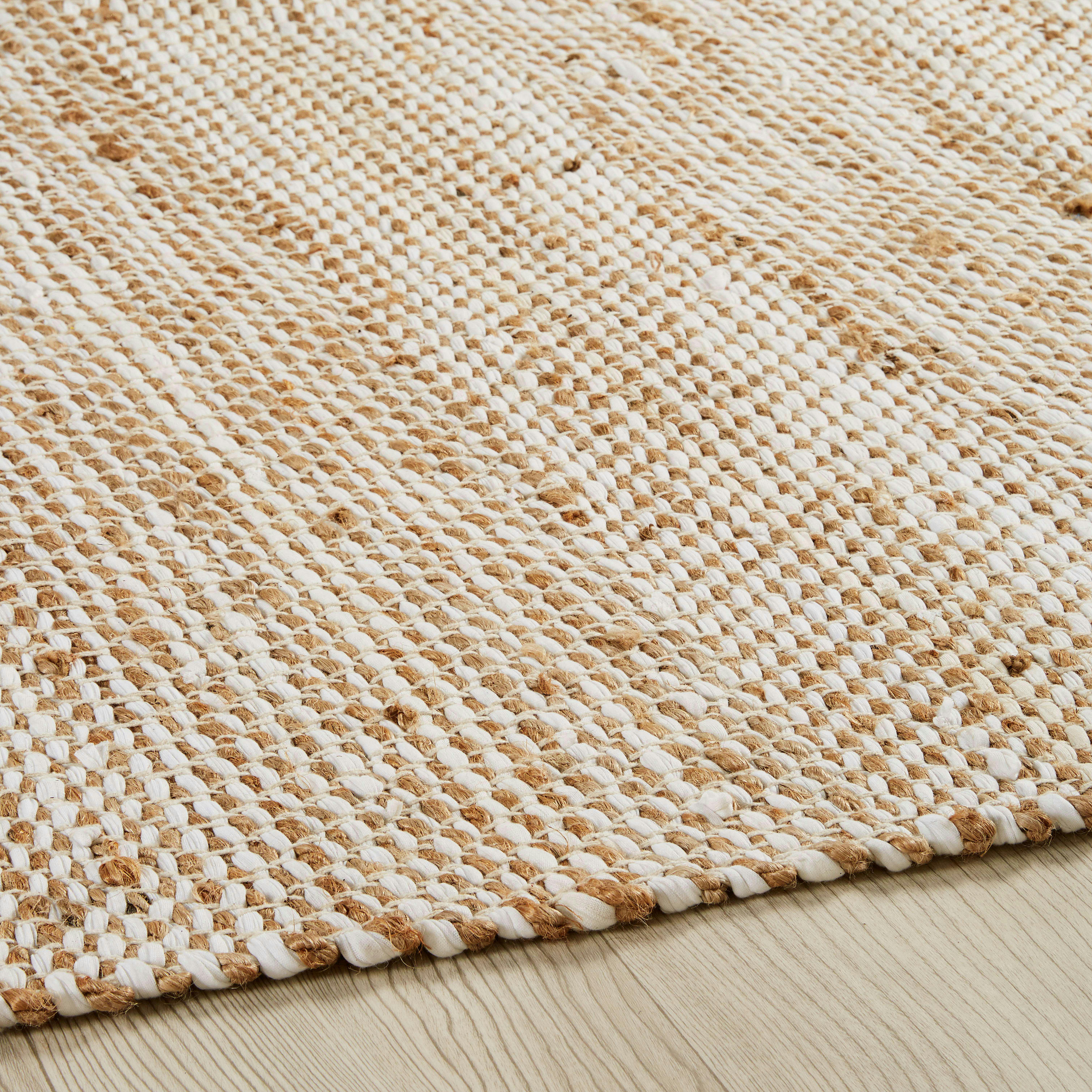 Barcelone - Grand tapis en coton tissé beige 200x300cm