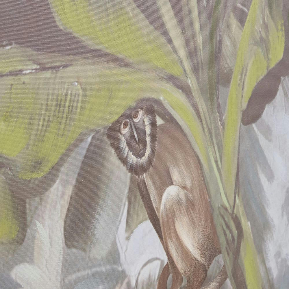 LUGO - Toile imprimé jungle vert et marron 190x120