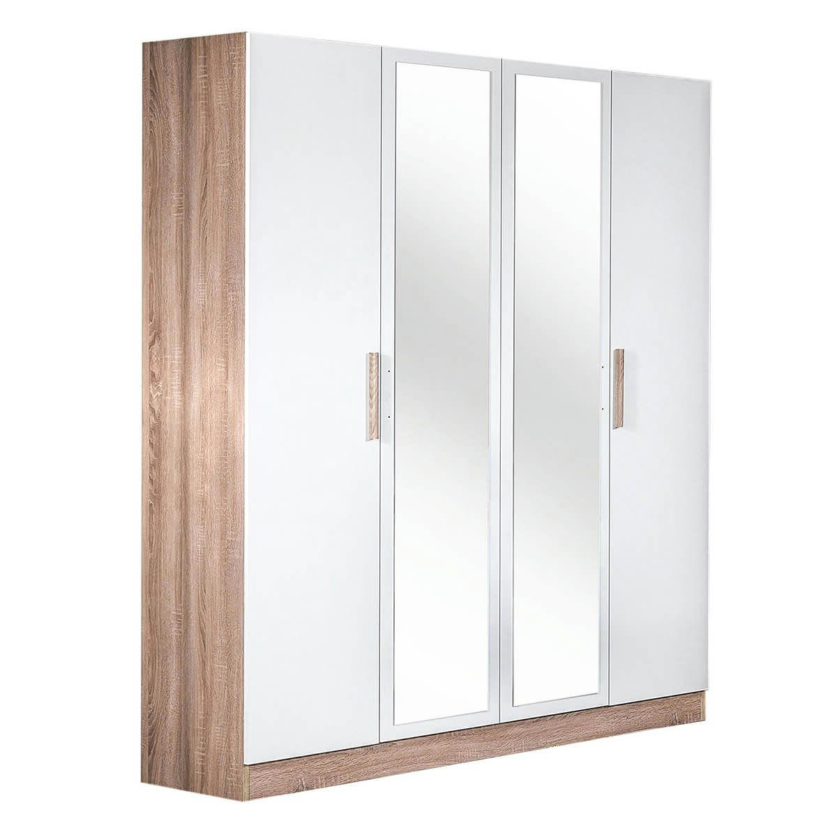 PREEM - Armoire  4 portes avec miroir central