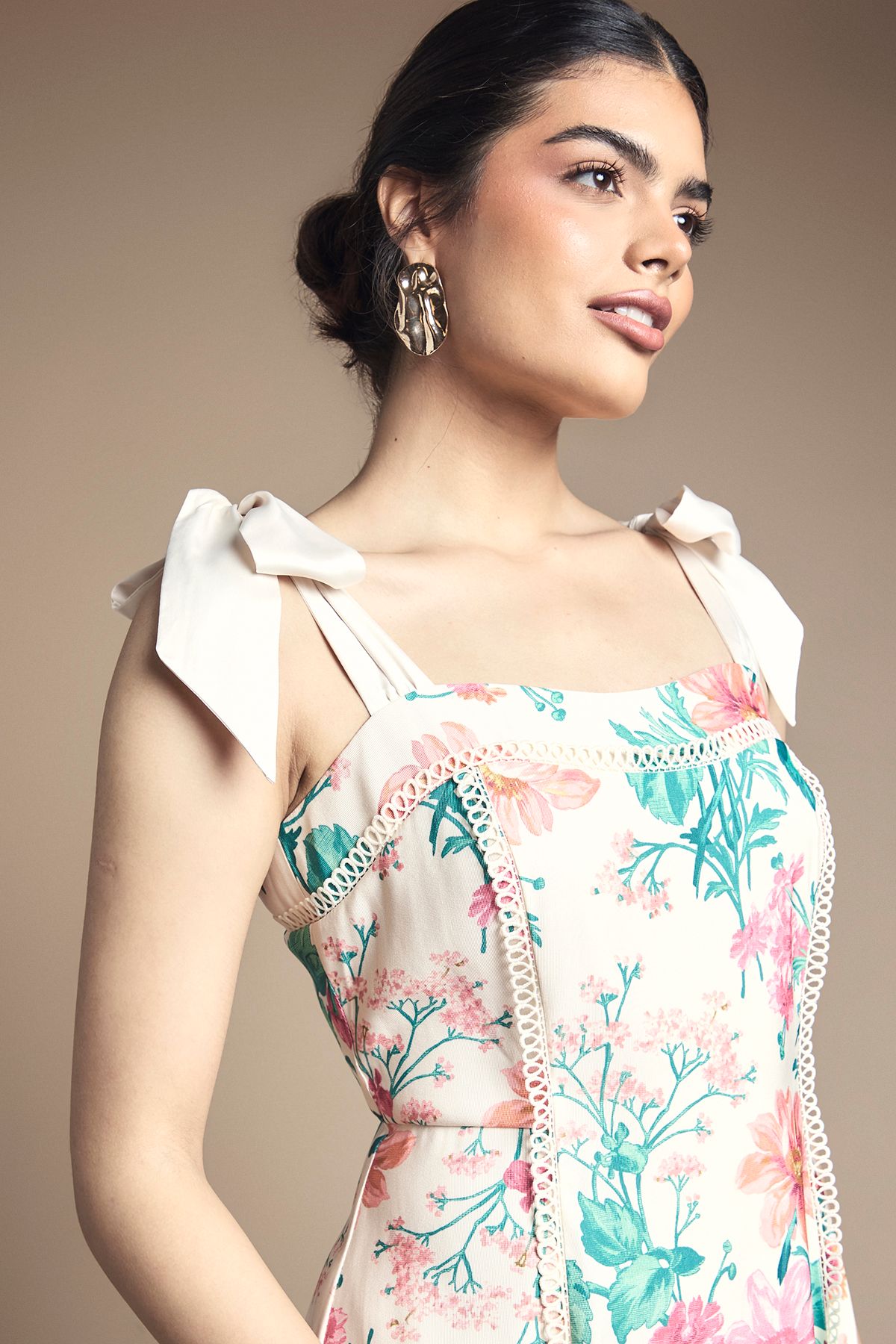 Oasis Bow Strap Midi Prom Dress