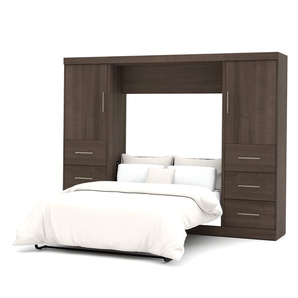 Nebula Full Murphy Bed and 2 Storage Units with Drawers by Bestar