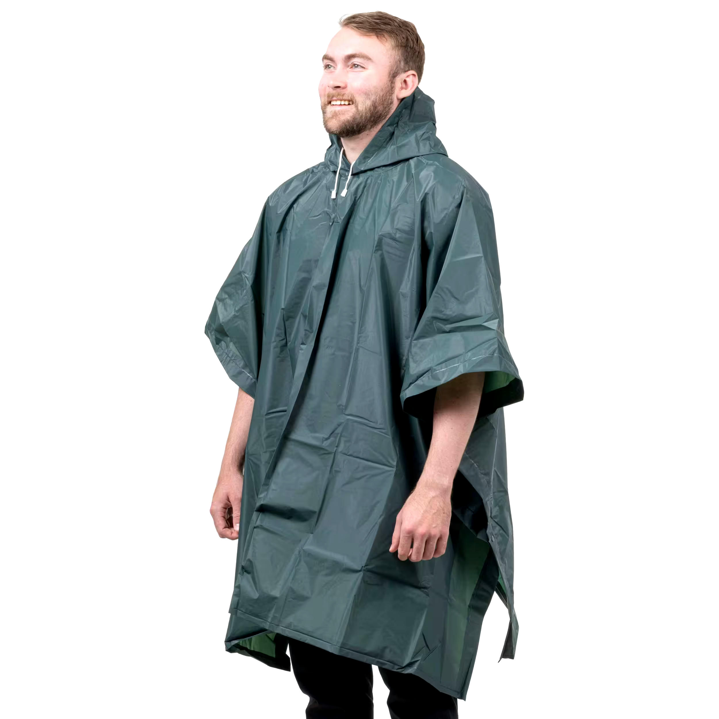 Huntworth Men's PEVA Rain Poncho, Green, One-Size