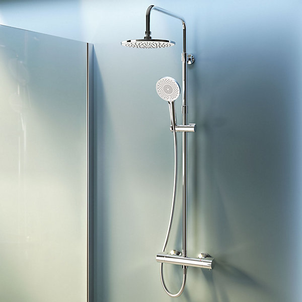 Colonne de douche thermostatique, avec mitigeur thermostatique Système de douche avec robinet Chrome, F07XA400 X-Joy AM.PM