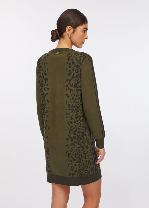 Abito animalier in maglia