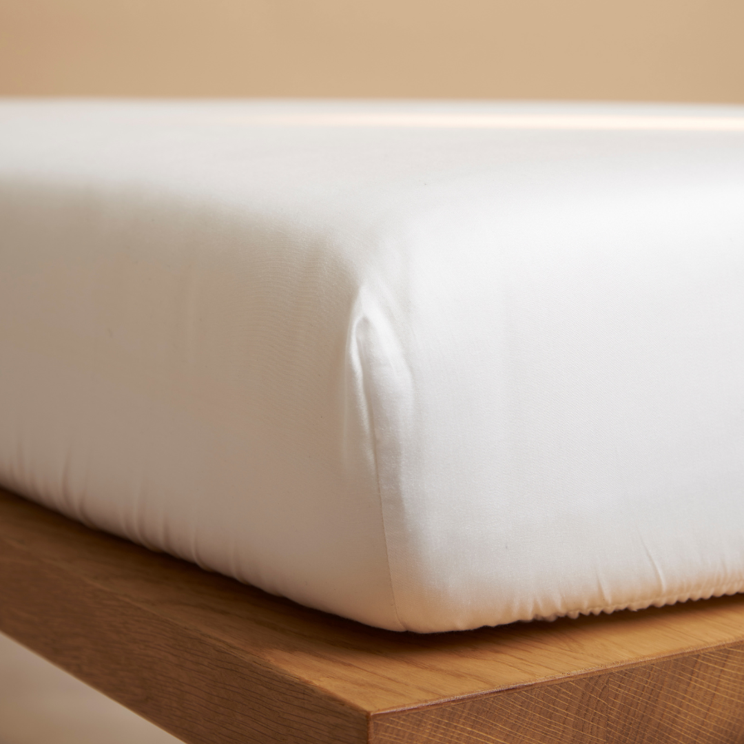Coco & Cici - Tencel Sateen Hoeslaken 200 x 200 cm - 2 Persoons Beddengoed - Lyocell - Elastiek Rondom - Wit - Extra Zacht