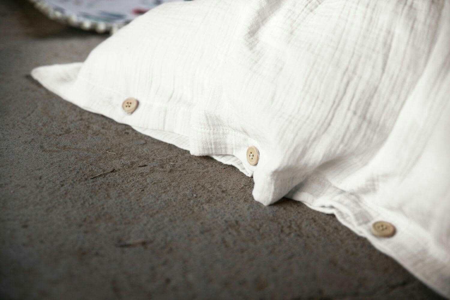 BLANC - Housse de couette gaze de coton blanc 140x200 cm