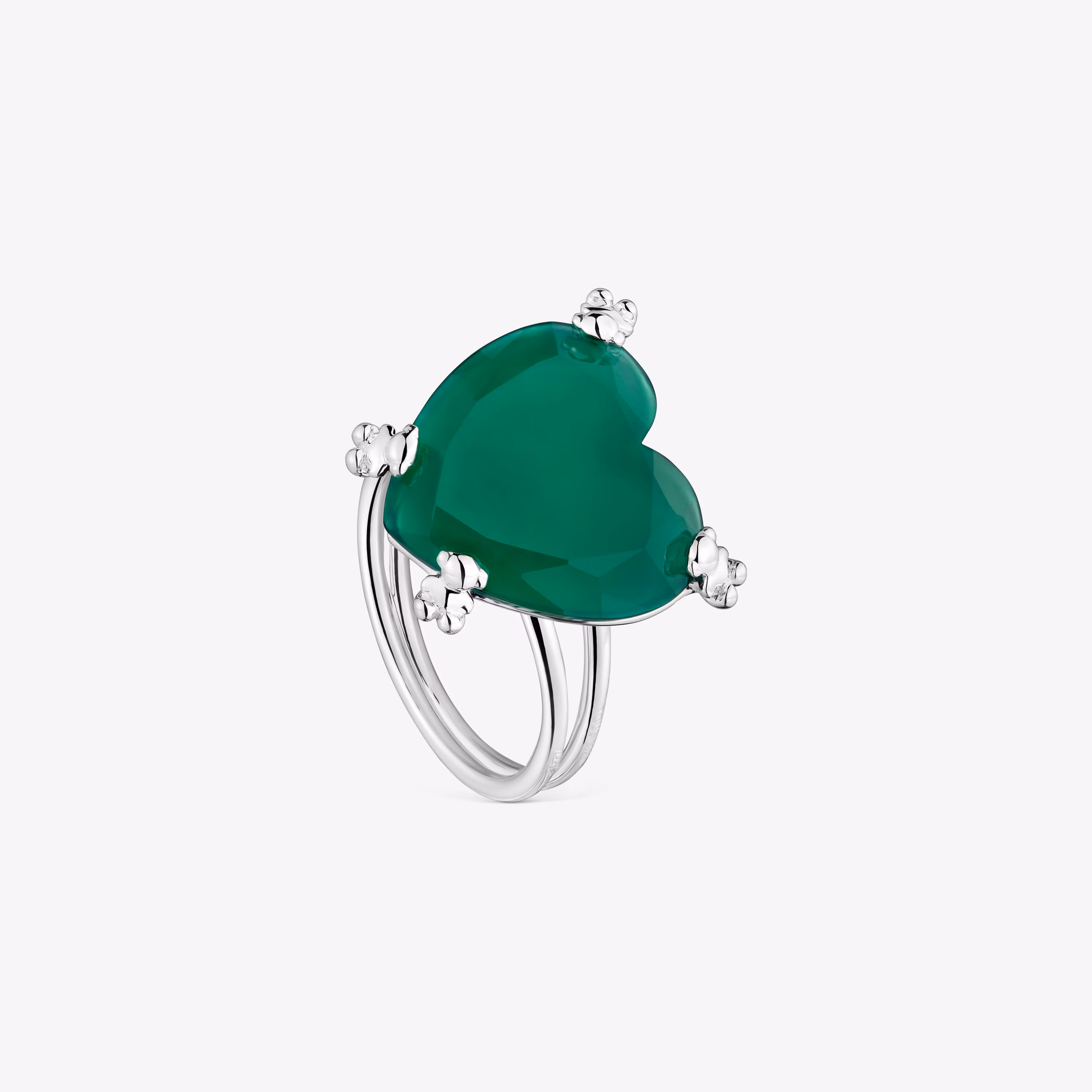Anillo corazón de plata y calcedonia tratada Color Pills