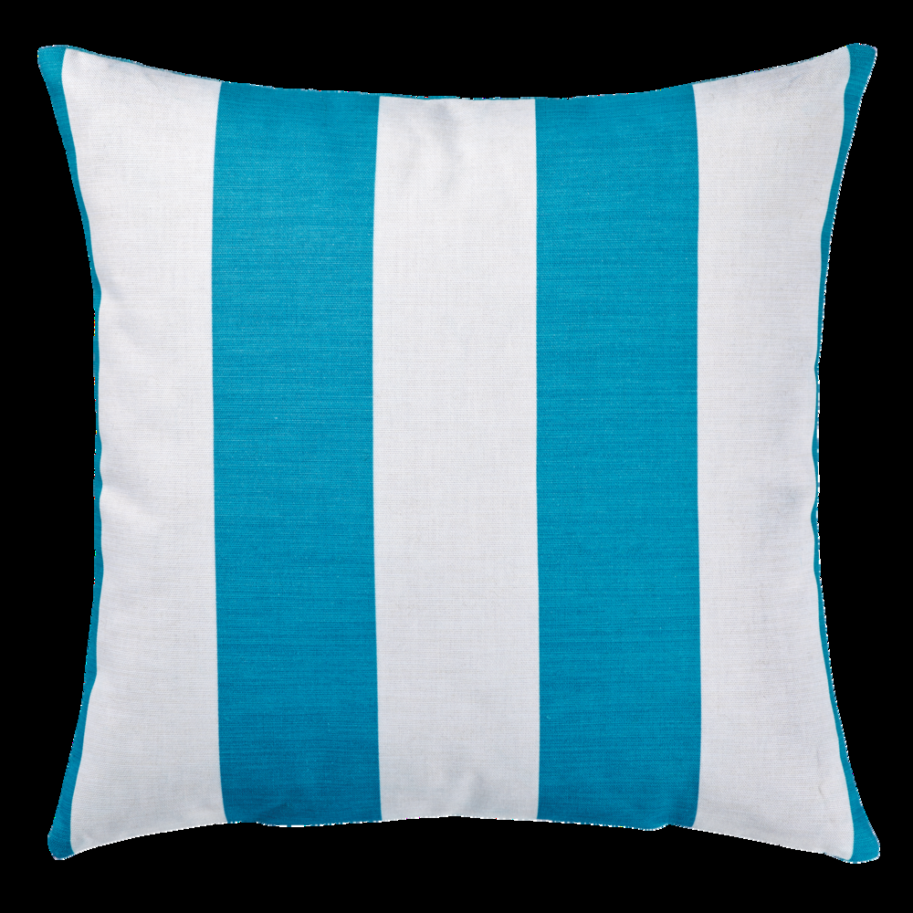 For Living Cabana Stripe Toss Cushion/Throw Pillow, 16-in x 16-in, Blue Turquoise