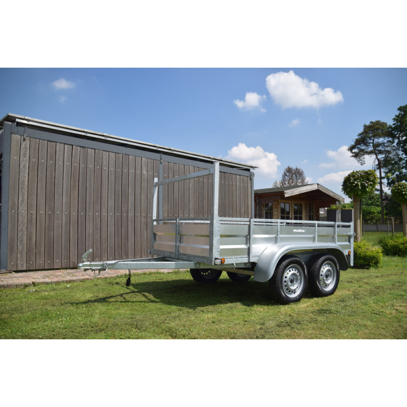 Remorque double essieux en aluminium 257 x 132 cm CUSTAFER