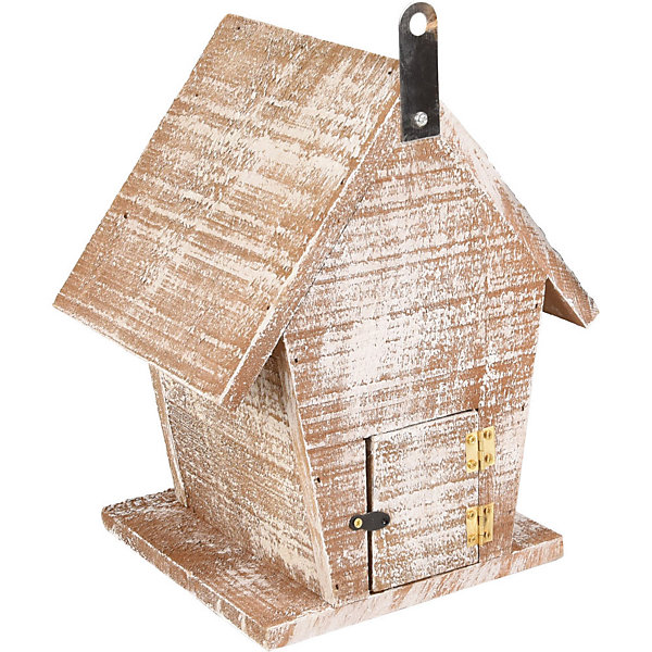 Nichoir pour oiseaux GIO en bois 19 par 15 par 23 cm blanc /brun