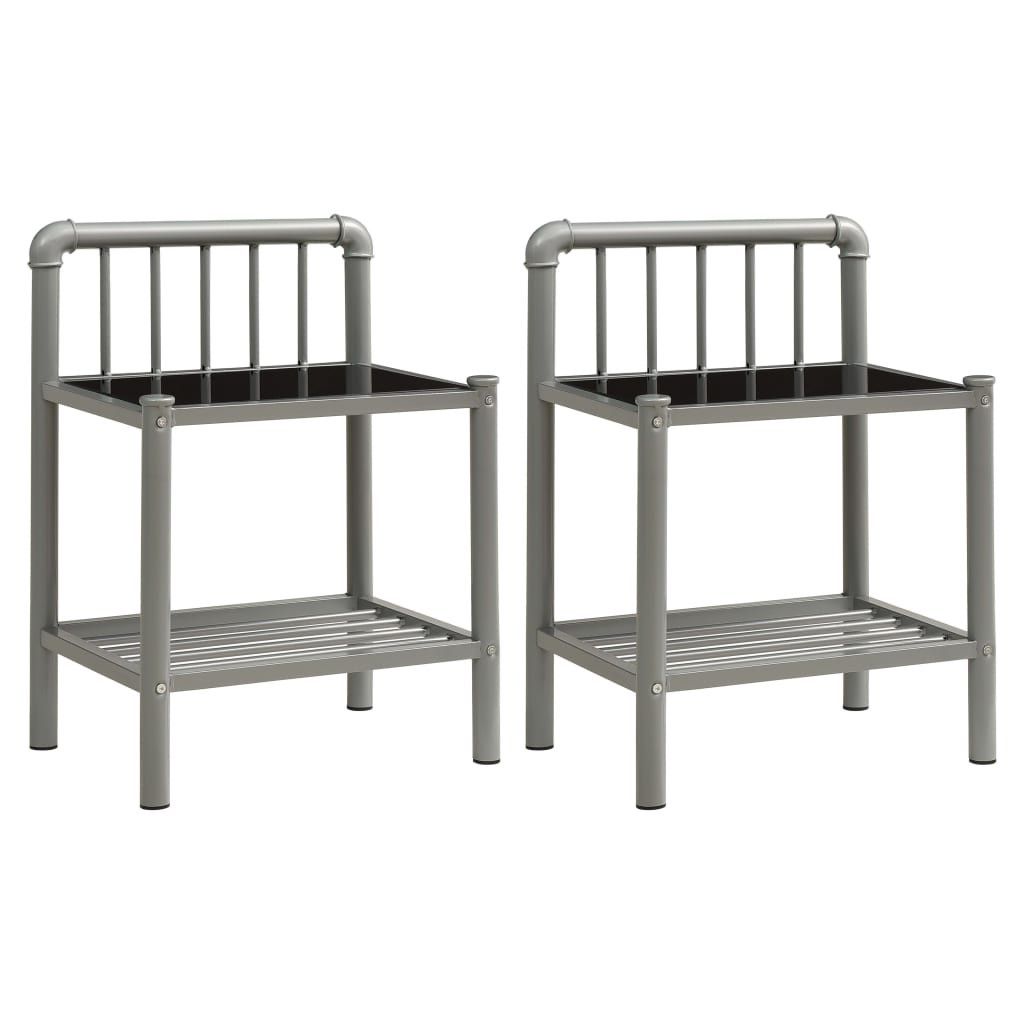 2x Szafka Nocna Stolik Komoda Czarna Do Sypialni 45x34,5x62,5 cm