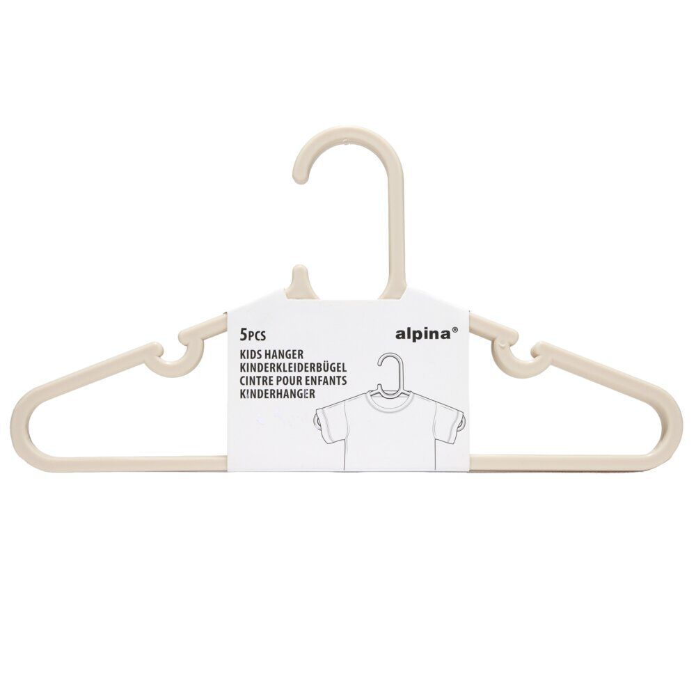 Cintre enfant x5 plastique beige L29cm