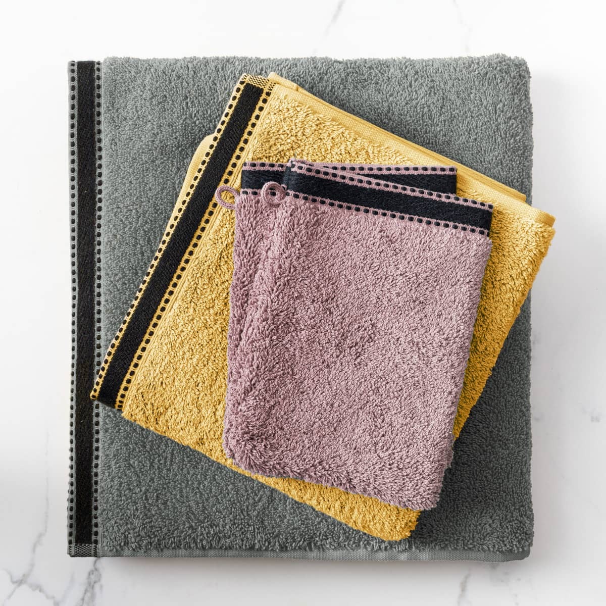Hand towel "Joia", cotton Mustard yellow, 50x90 cm