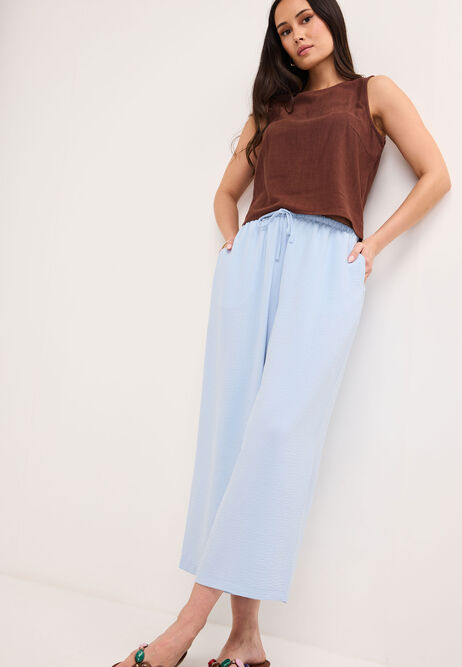 Womens Light Blue Airflow Ankle Length Trousers