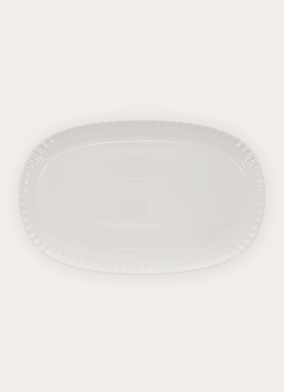 PLAT OVALE EN PORCELAINE BLANC