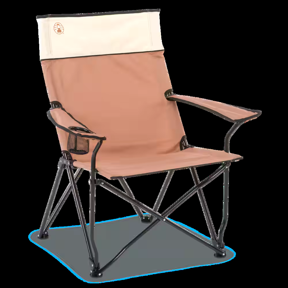 Coleman Steel Sling Oversize Folding Camping Chair w/ Cup Holder & Carry Bag