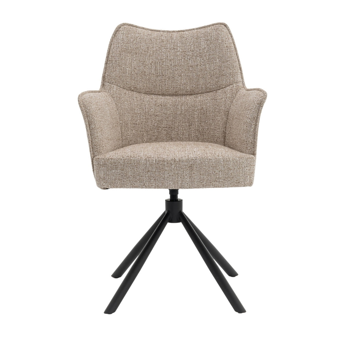 DÉJA Living Eetkamerstoel Zayn - Beige/Zwart - Draaibaar - Set van 2
