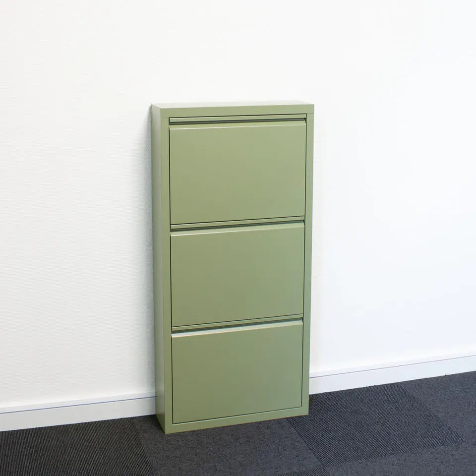 Hioshop Pisa schoenenkast groen metaal met 9 vakken