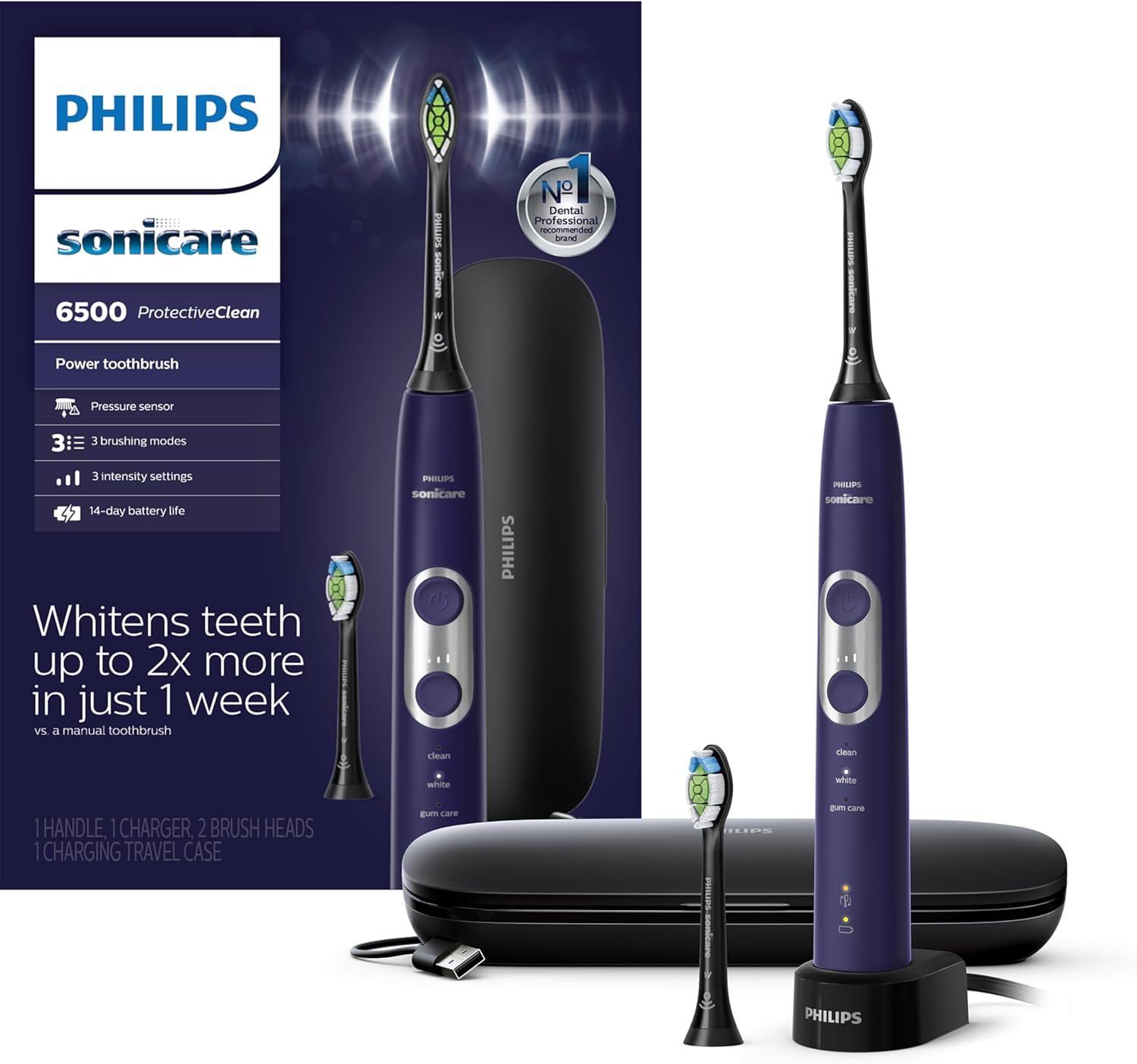 PHILIPS Sonicare Protective Clean 6500 Rechargeable Electric Toothbrush